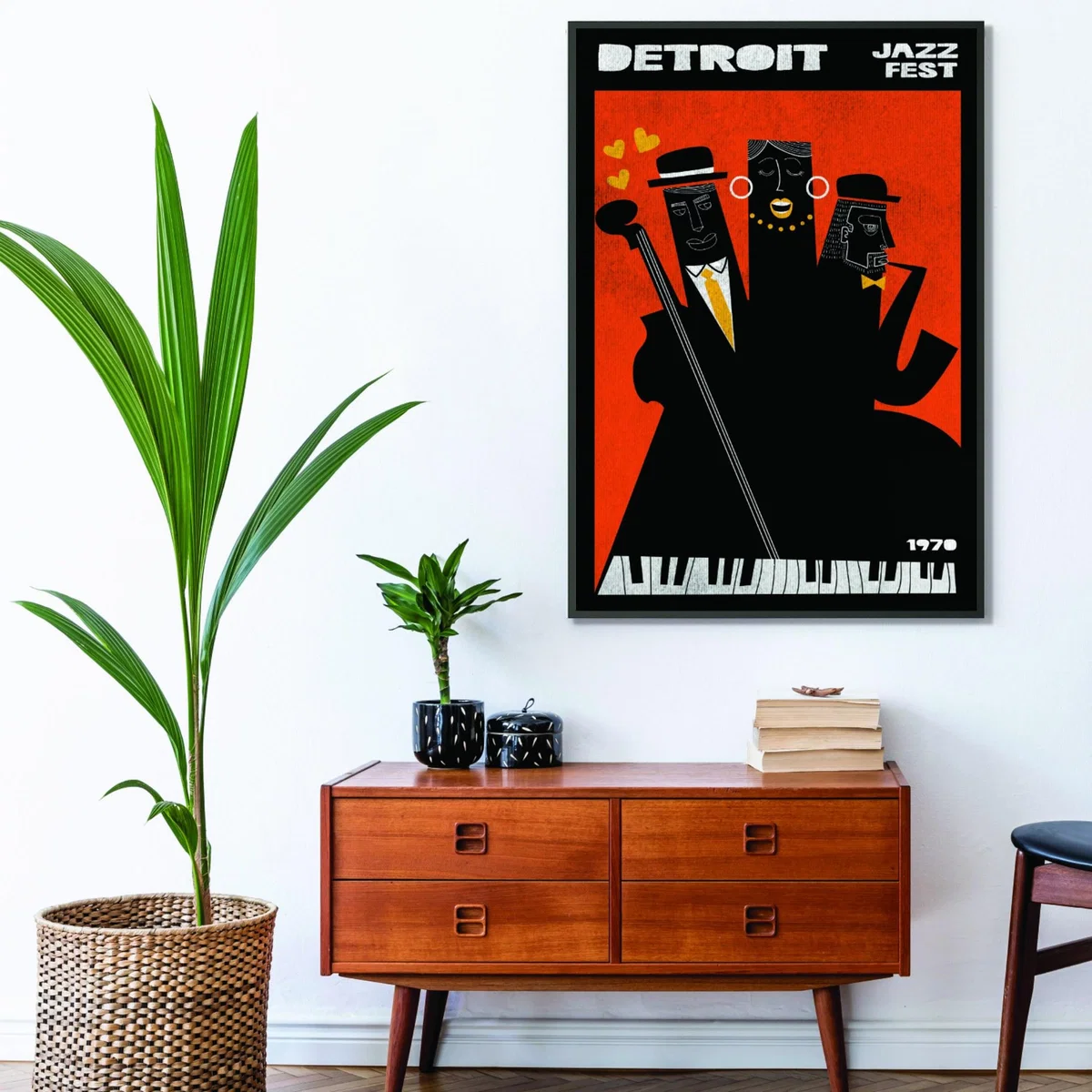 Red Detroit Jazz Fest 1970 A3 297 X 420Mm Stanley Print House – image 3