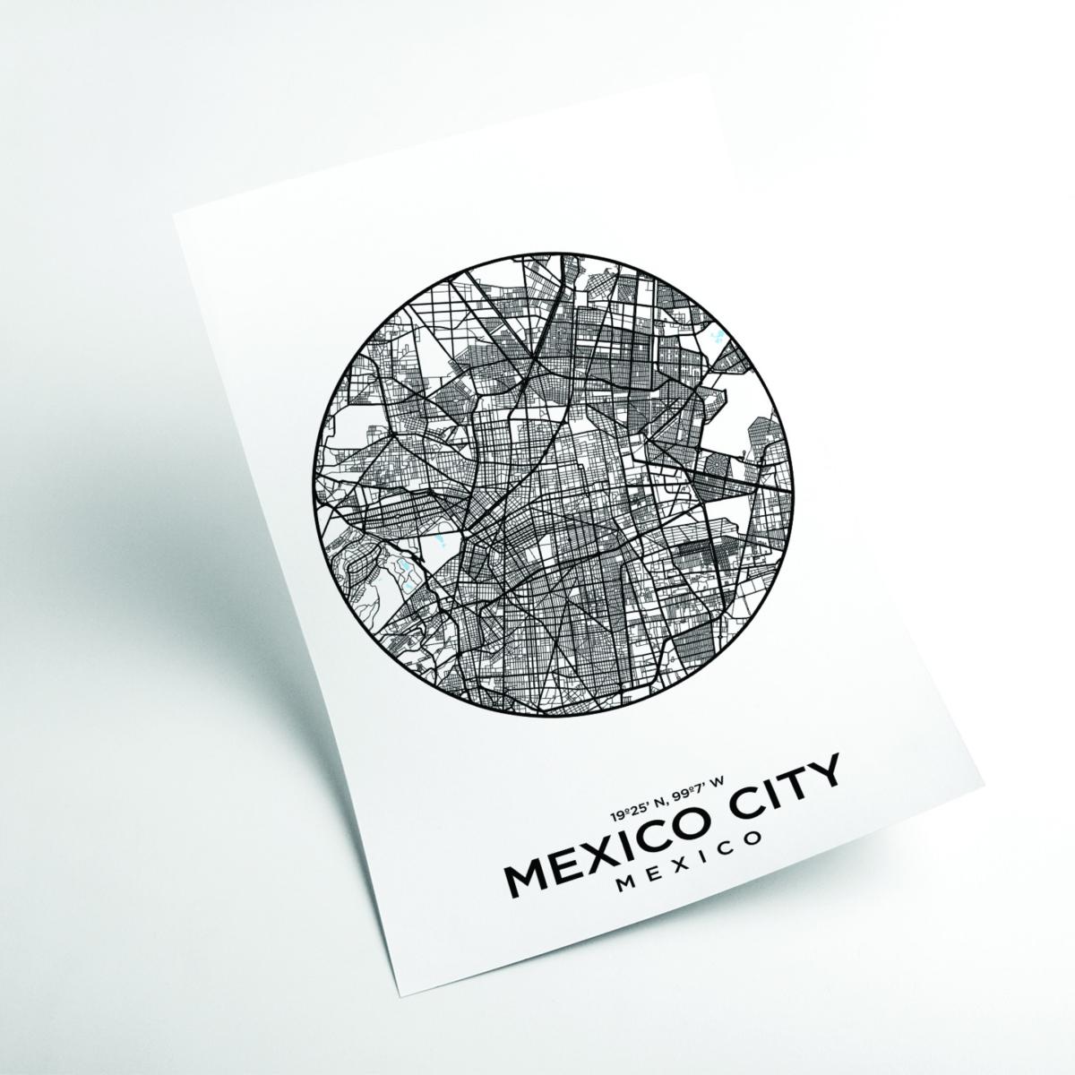 Black Map Of Mexico City Extra Small Stanley Print House – image 2