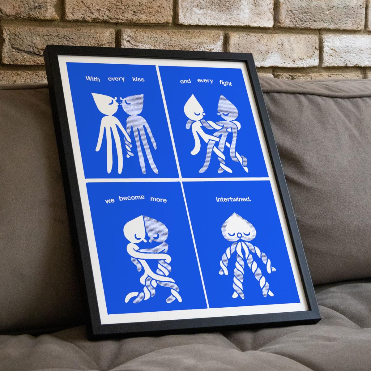Blue Intertwined - Giclee Fine Art Print - Small | 12 X 16" | East Side Studio London – image 5