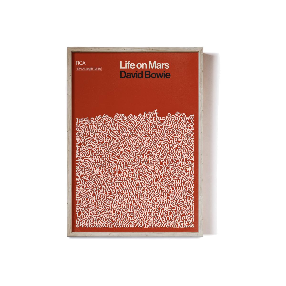 Life On Mars - Song Lyric Print A2 420 X 594Mm Reign & Hail – image 1