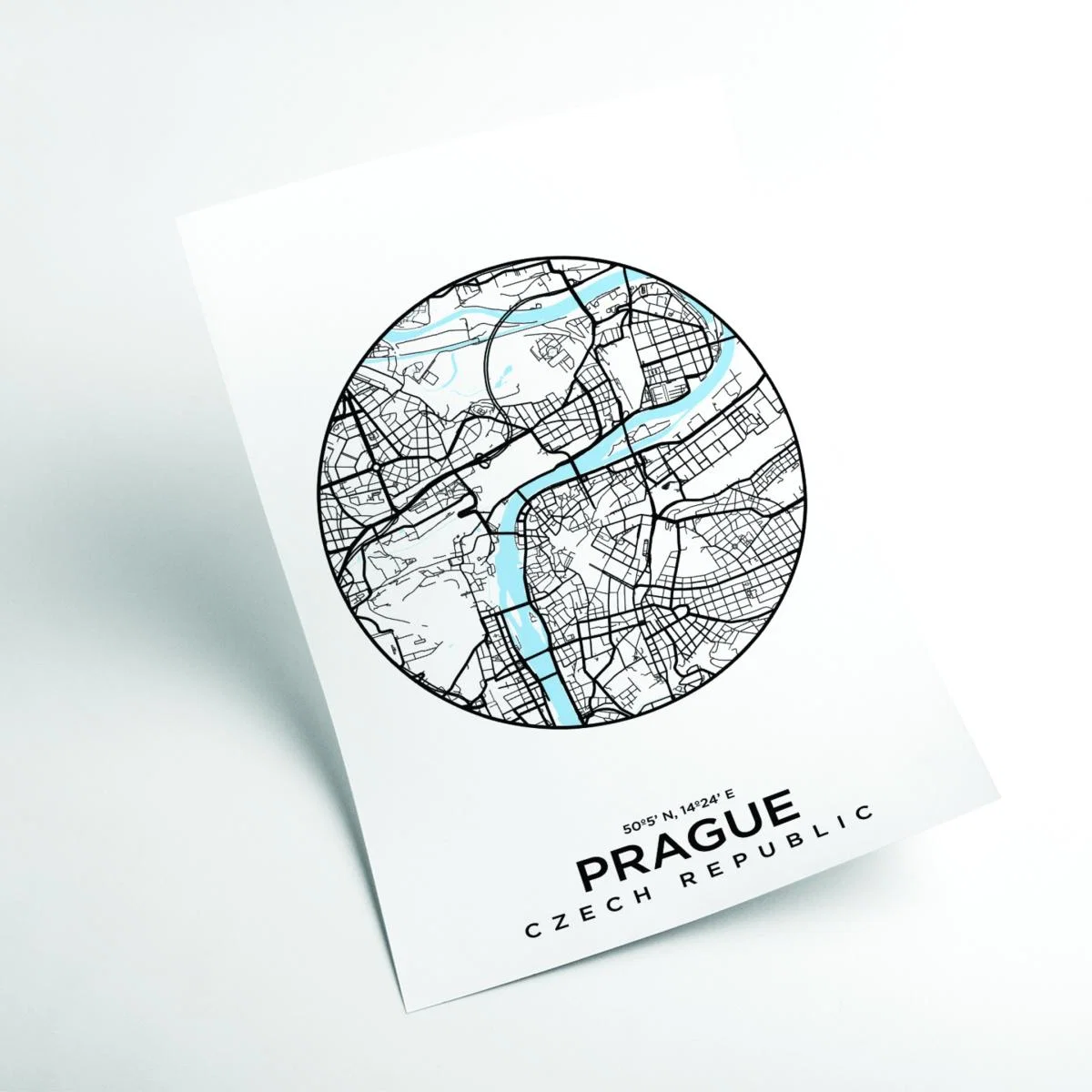 Blue Map Of Prague Small Stanley Print House – image 2