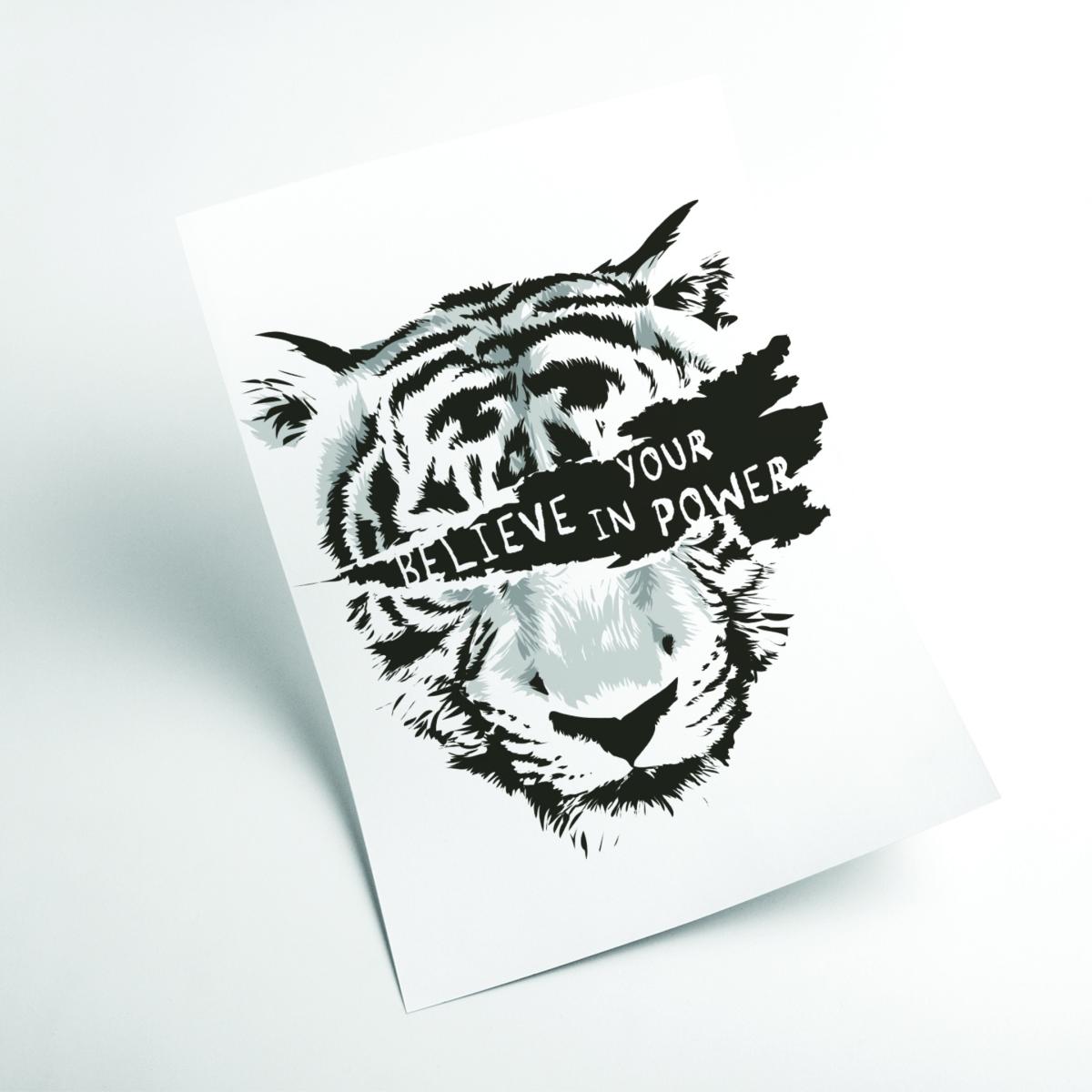 Black Believe In Your Power A2 420 X 594Mm Stanley Print House – image 2