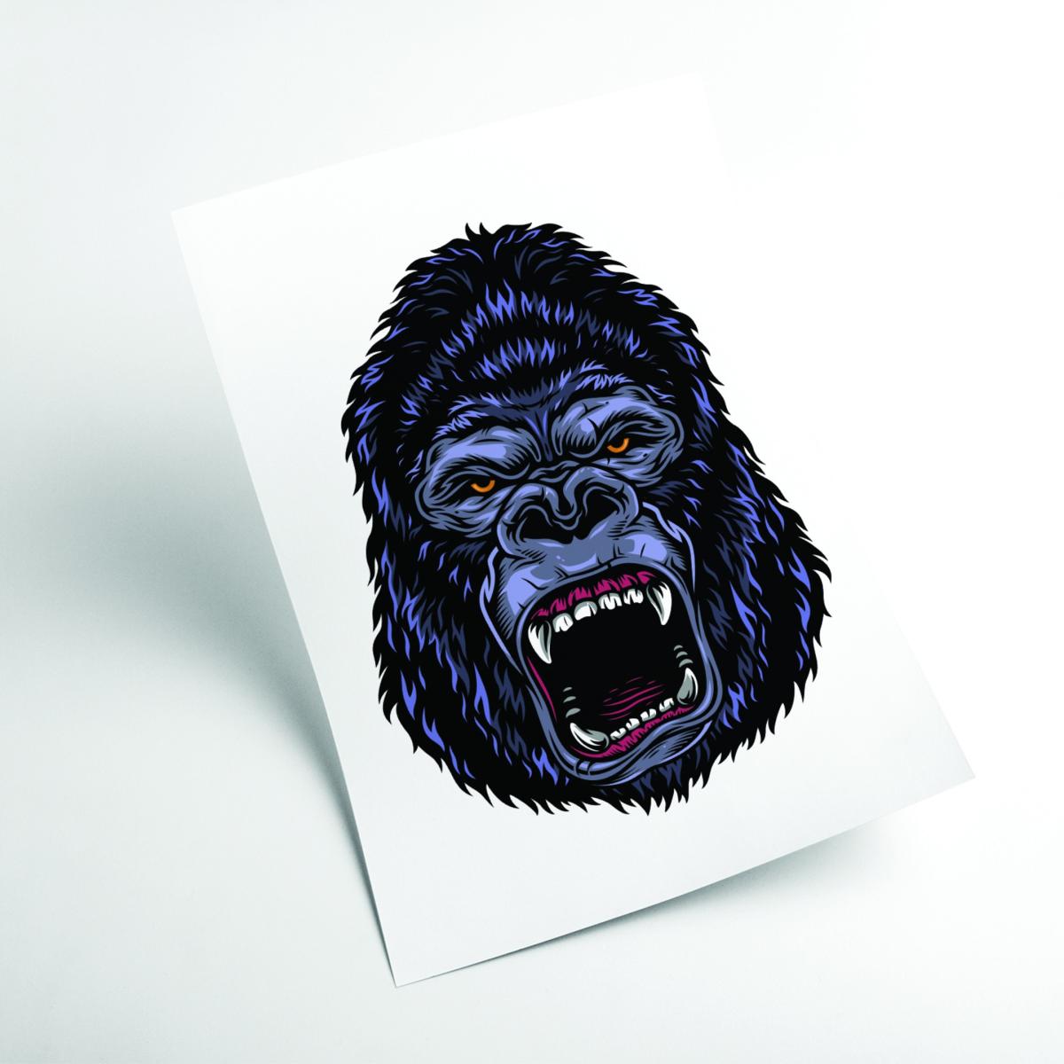 Pink / Purple Gorilla Illustration A1 594 X 841Mm Stanley Print House – image 2