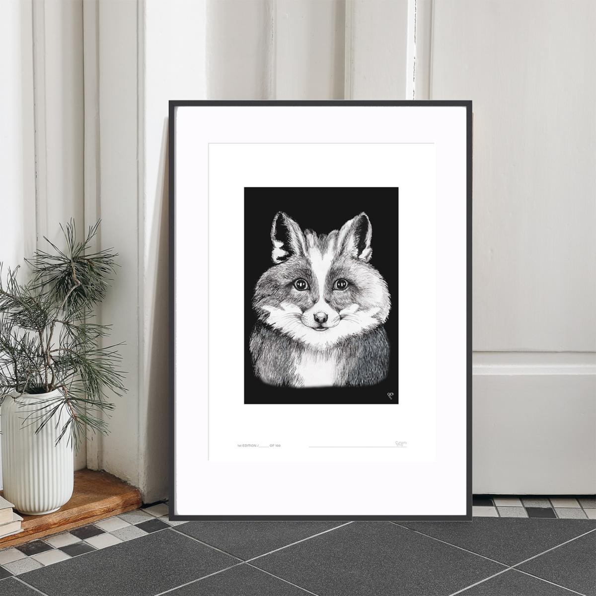 Curious Creatures Series - Fox Bunny Fun Print - Black Curiosity Snug – image 2