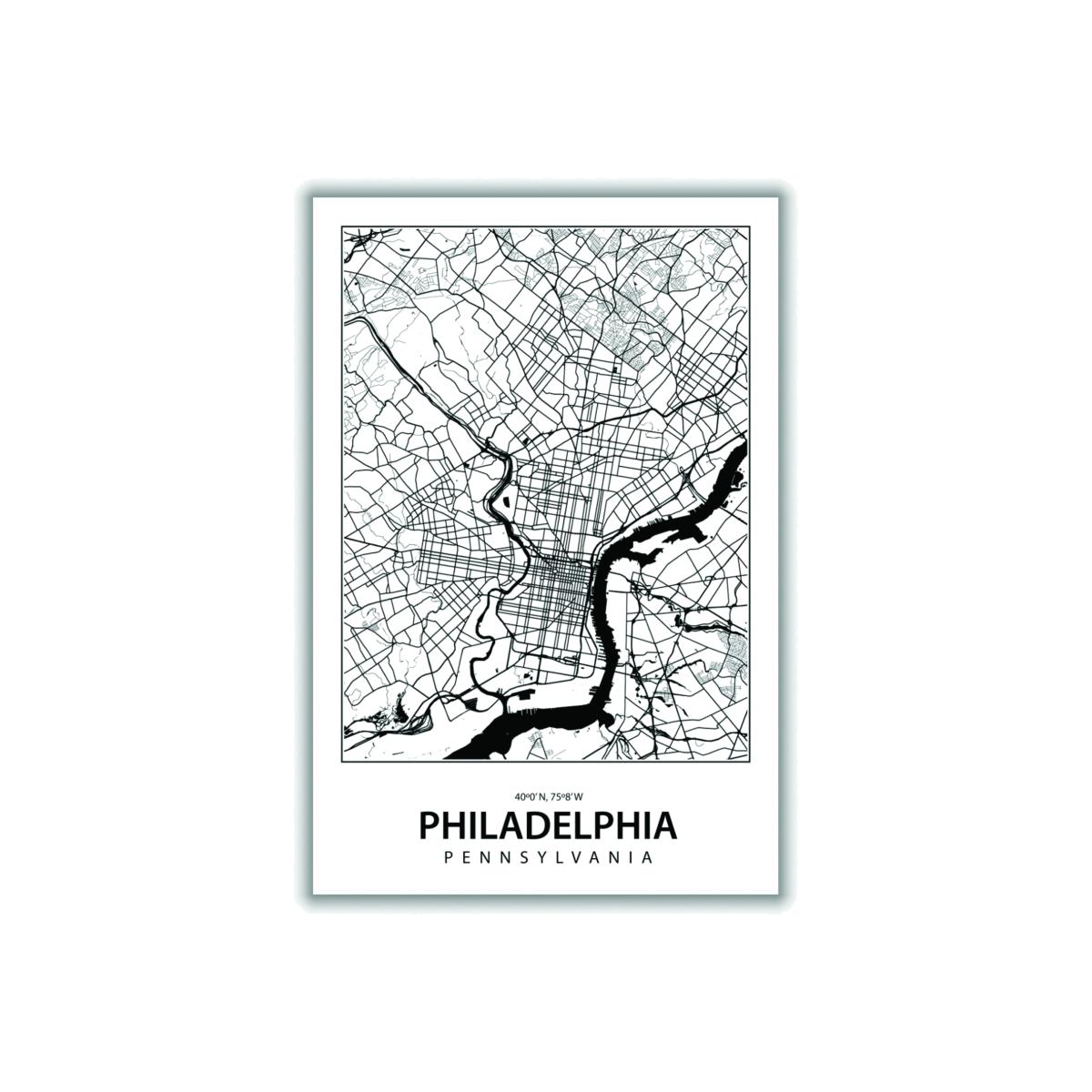 Black Map Of Philidelphia Medium Stanley Print House – image 1