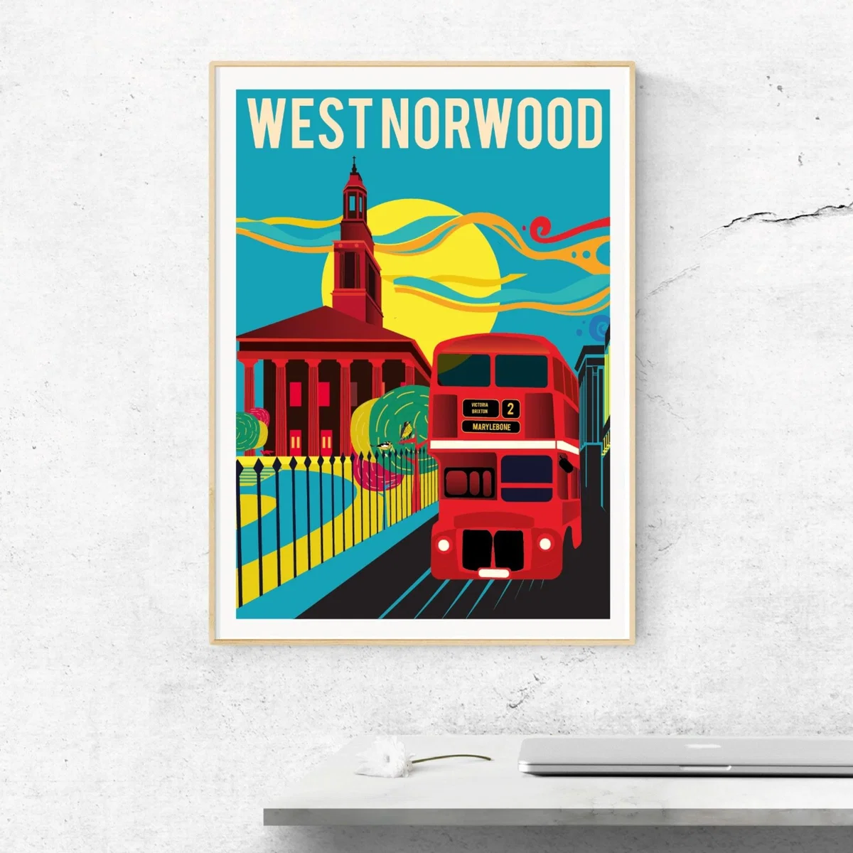 West Norwood London Illustrated Art Print A3 297 X 420Mm Eye for London Prints – image 3