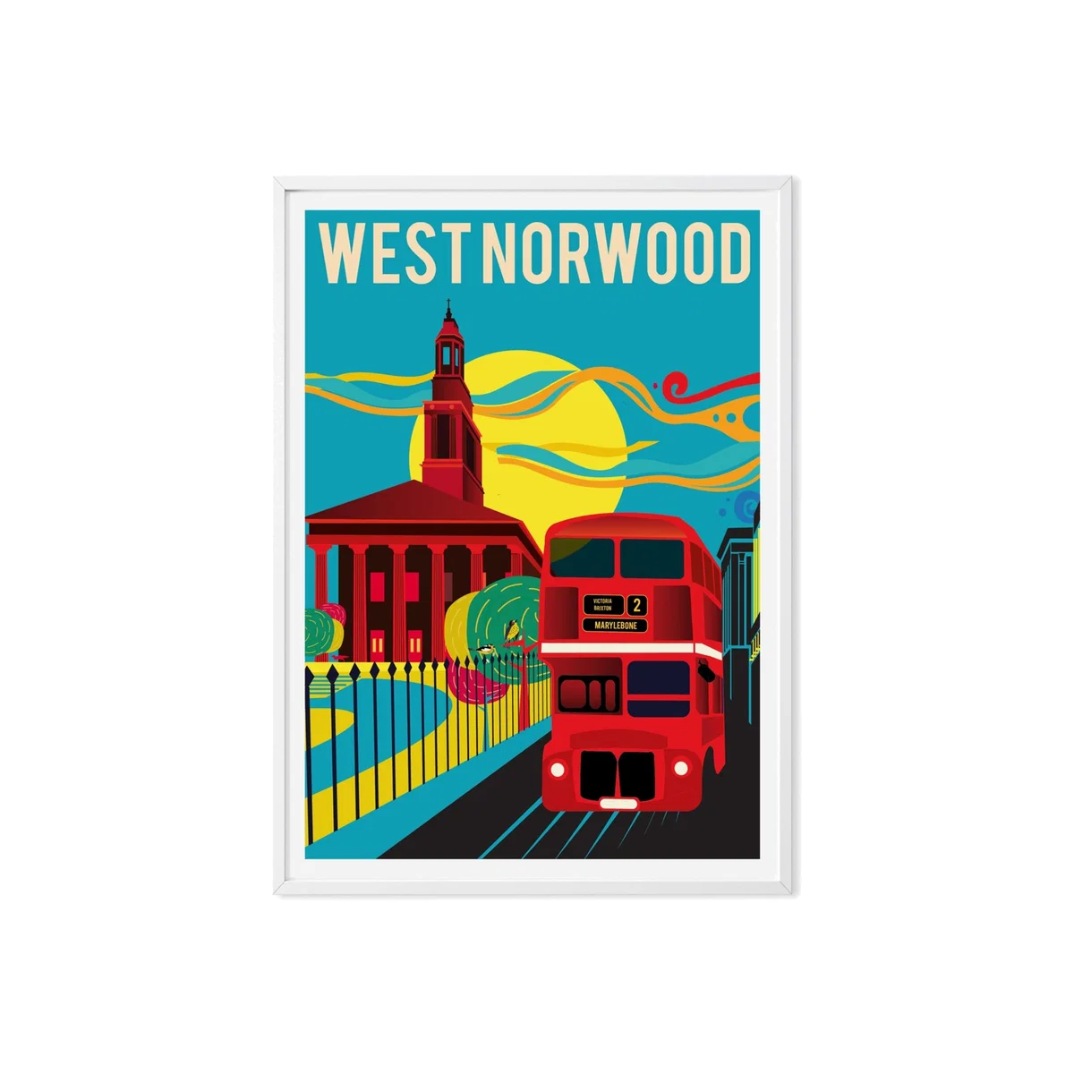 West Norwood London Illustrated Art Print A3 297 X 420Mm Eye for London Prints – image 1