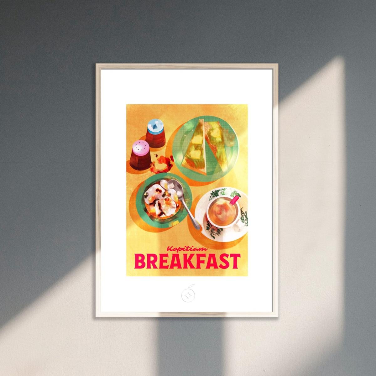 Yellow / Orange Kopitiam Breakfast Print A3 297 X 420Mm Niconico – image 2