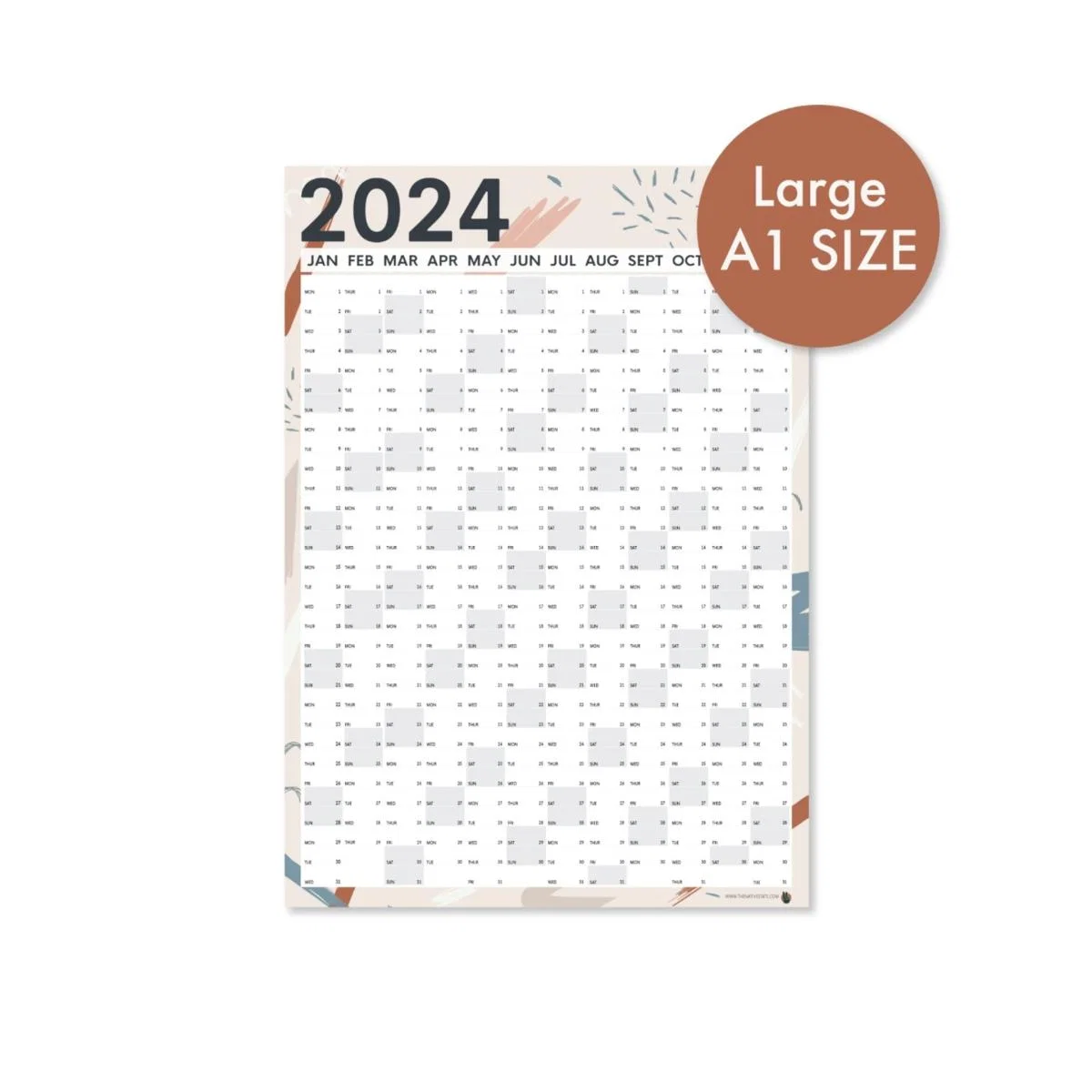 Neutrals 2024 Wall Planner - A1 Size A1 594 X 841Mm The Native State – image 2