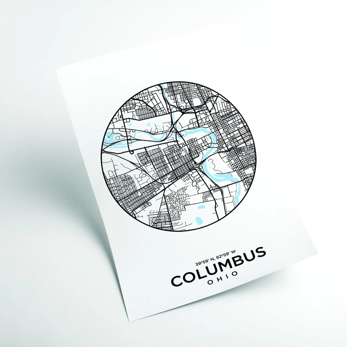 Black Map Of Columbus Xxs Stanley Print House – image 2