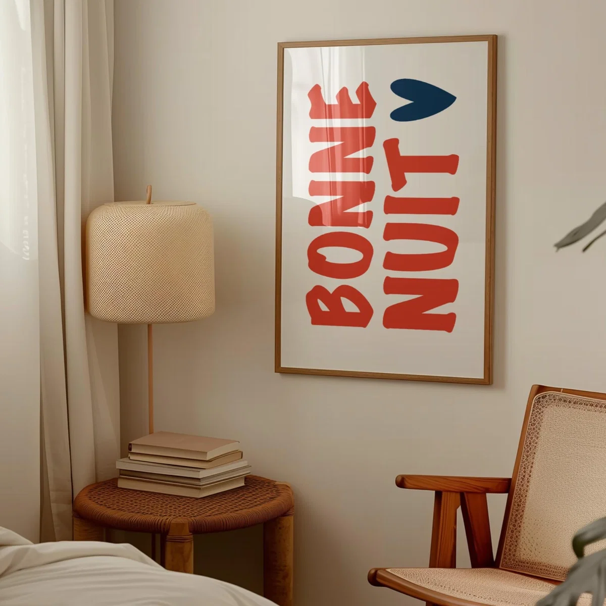 Red / Blue Bonne Nuit French Retro Inspired Giclée Art Print A2 | A2 | 420 X 594Mm | Fanclub – image 2