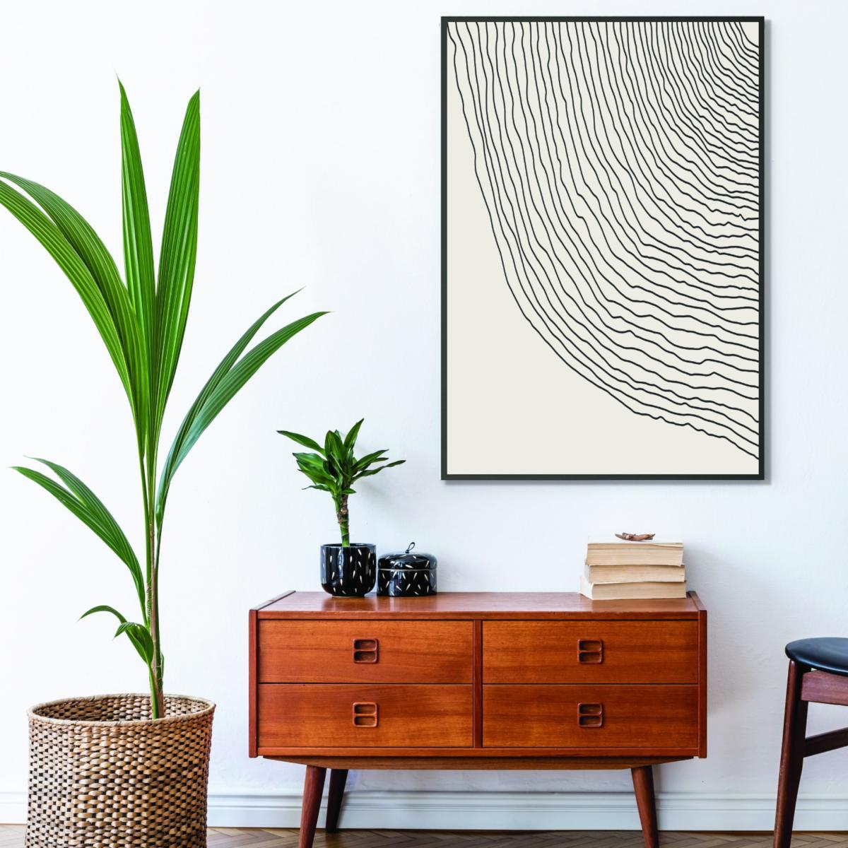 Black Boho Lines Series #6 Large Stanley Print House – image 3