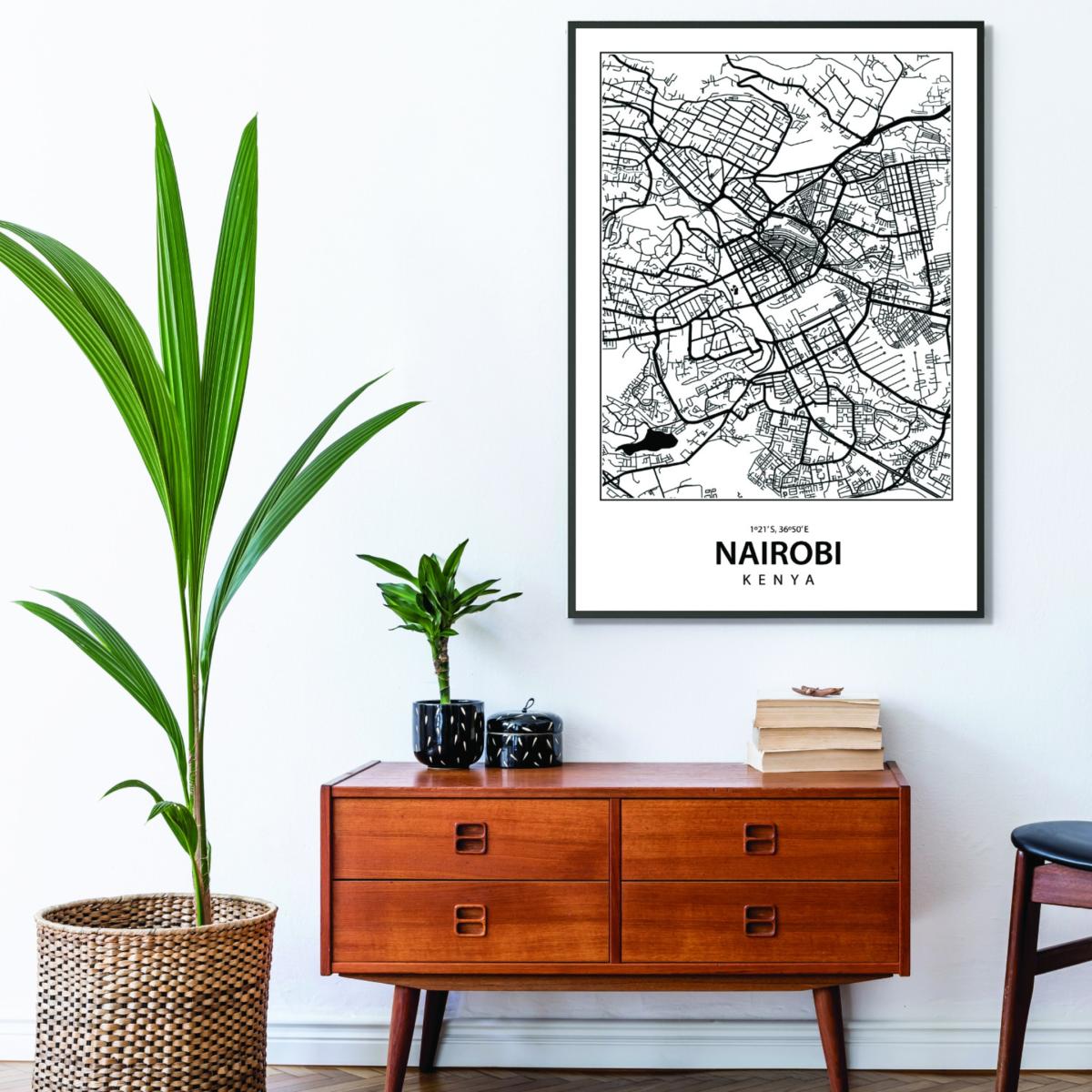 Black Map Of Nairobi Large Stanley Print House – image 3