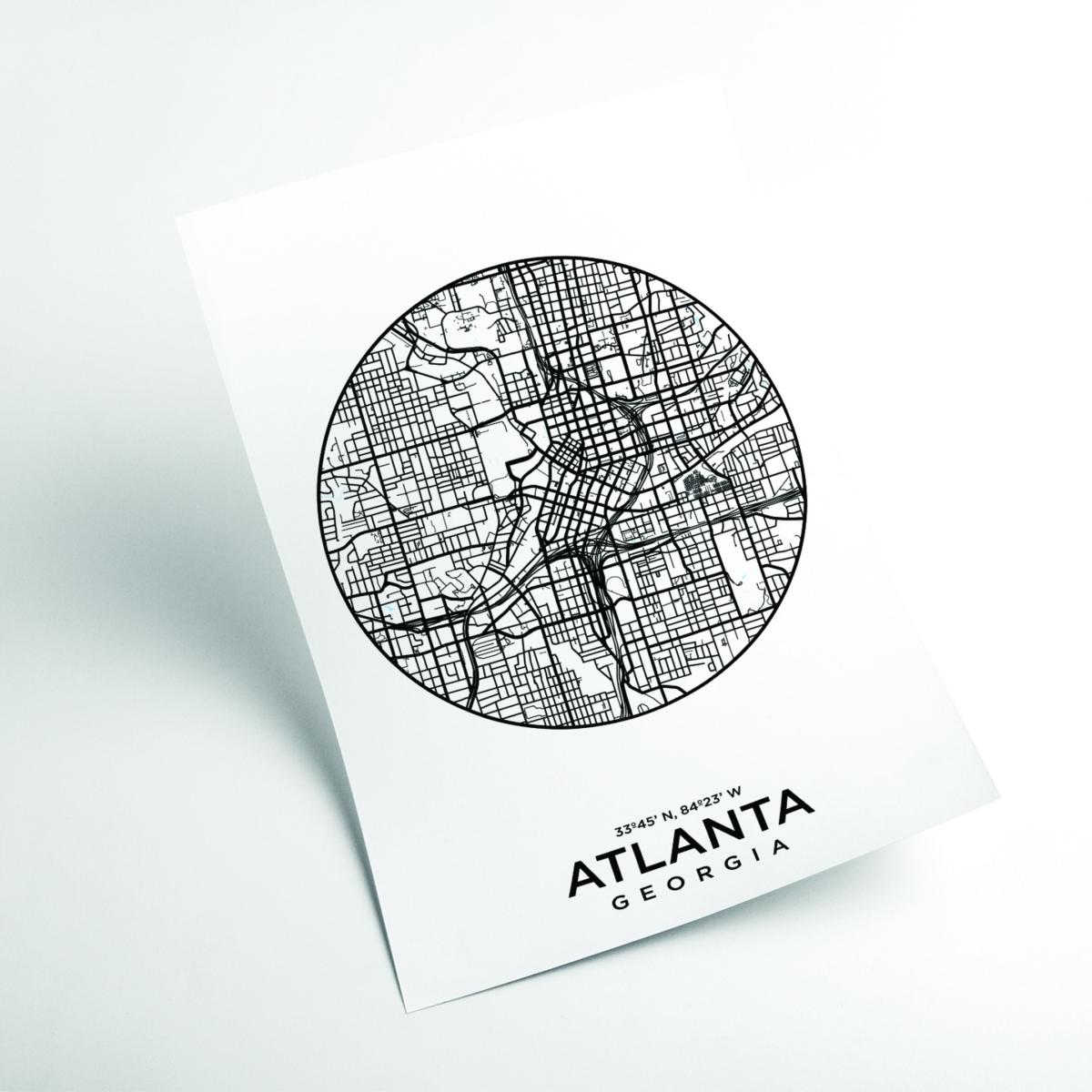 Black Map Of Atlanta Medium Stanley Print House – image 2