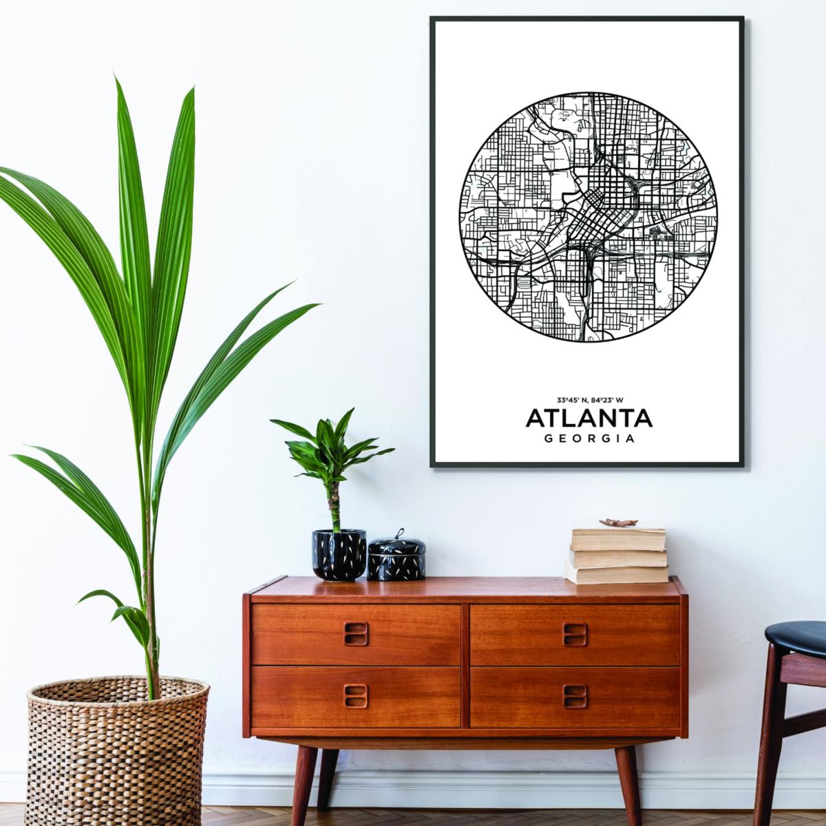 Black Map Of Atlanta Medium Stanley Print House – image 3