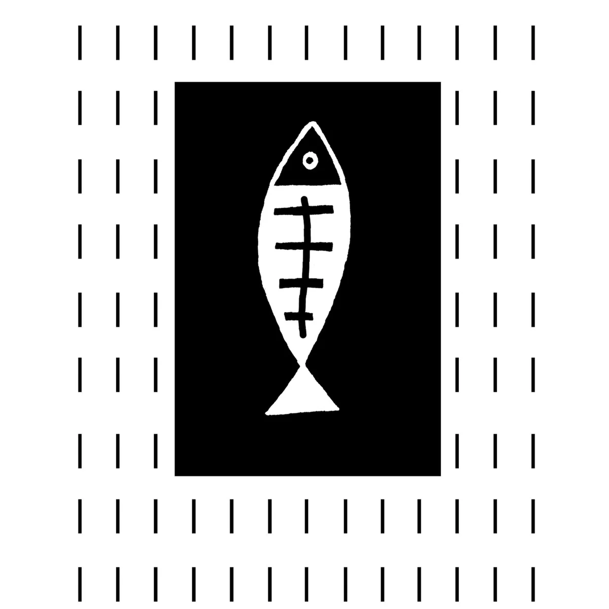 Black / White Plenty Of Fish Art Print: Black And White Fish Illustration Swimming Upstream In A Graphic Line Pattern Awol – image 3