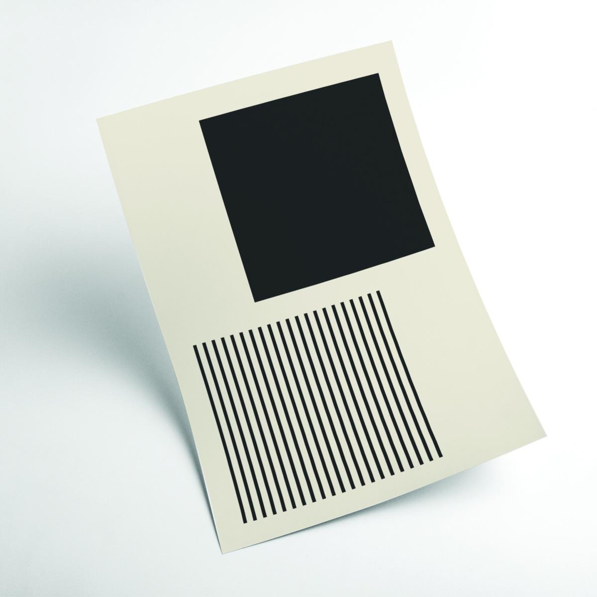 Black Geometric Squares #1 A2 420 X 594Mm Stanley Print House – image 2