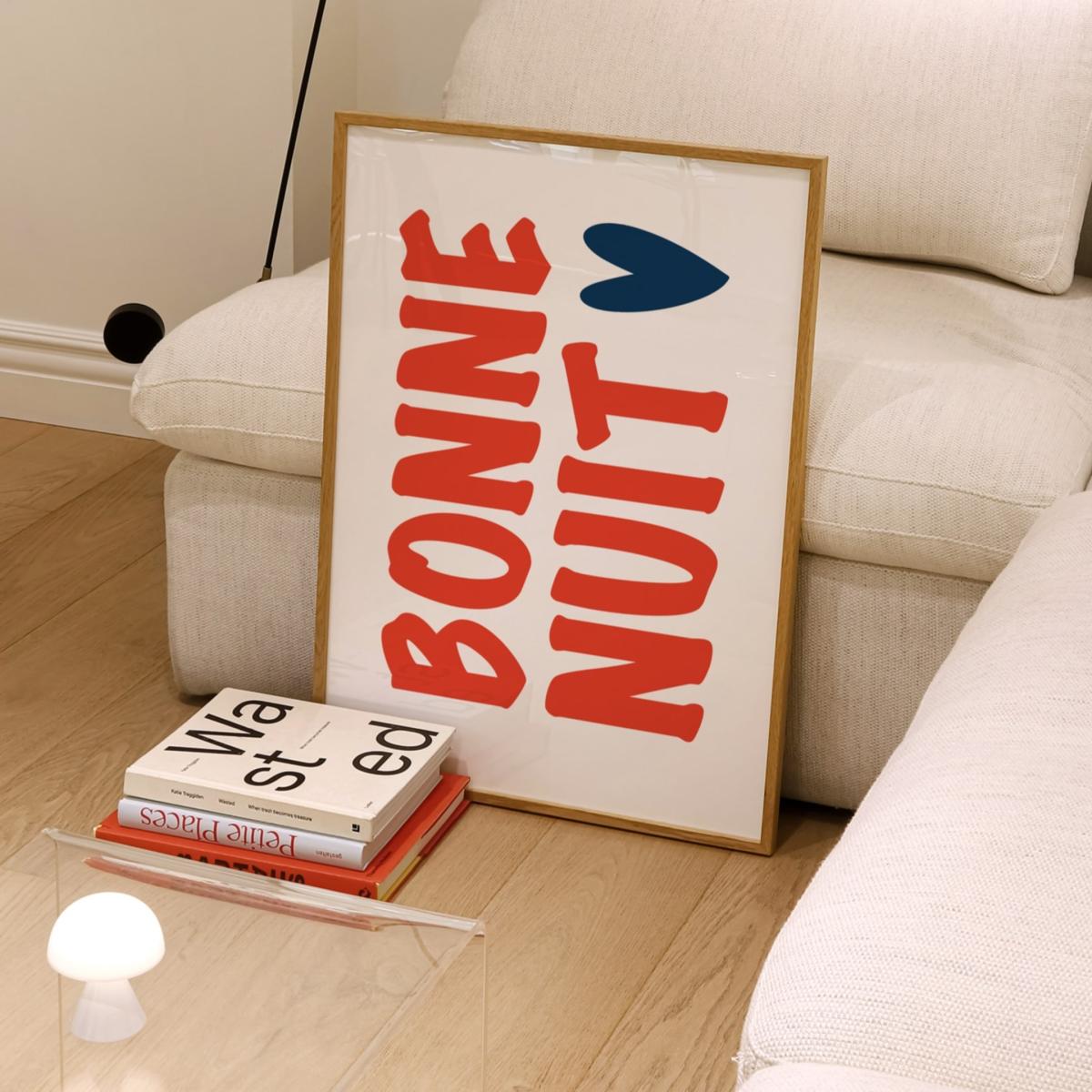 Red / Blue Bonne Nuit French Retro Inspired Giclée Art Print A3 | A3 | 297 X 420Mm | Fanclub – image 5