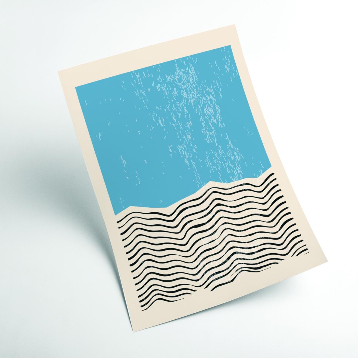 Blue Minimal Abstract Set #2 A4 210 X 297Mm Stanley Print House – image 2