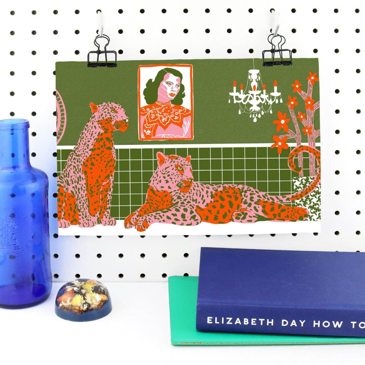 Green Leopards Chillin' A3 Art Print A3 297 X 420Mm The Neighbourhood Threat – image 2