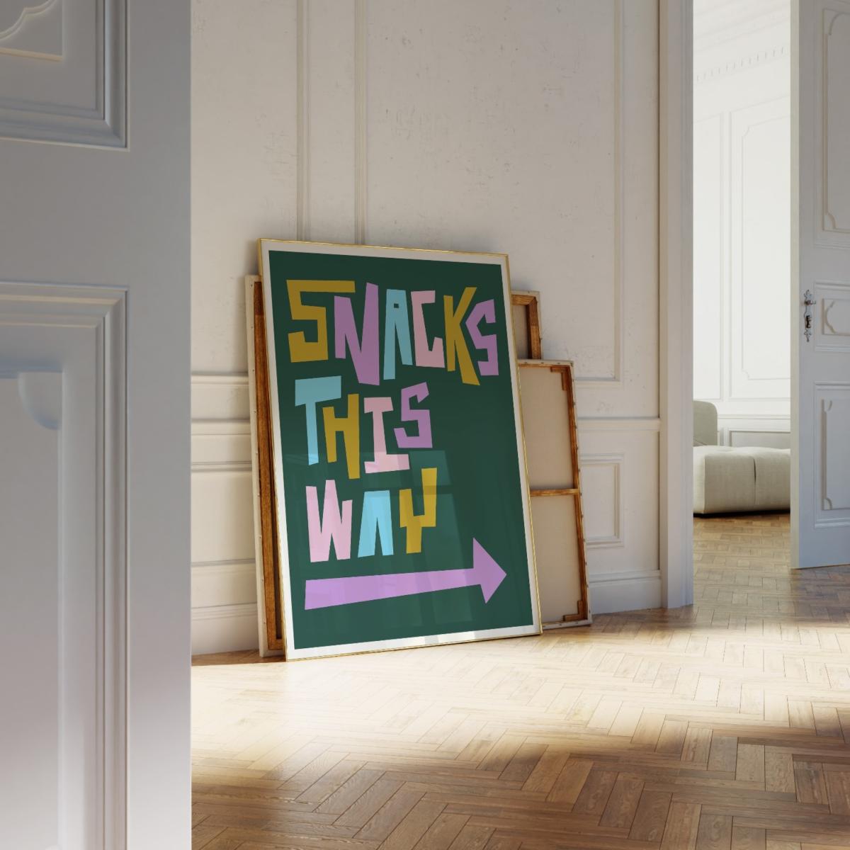 Green Snacks This Way Art Print - A2 Natalie Cass Art – image 2