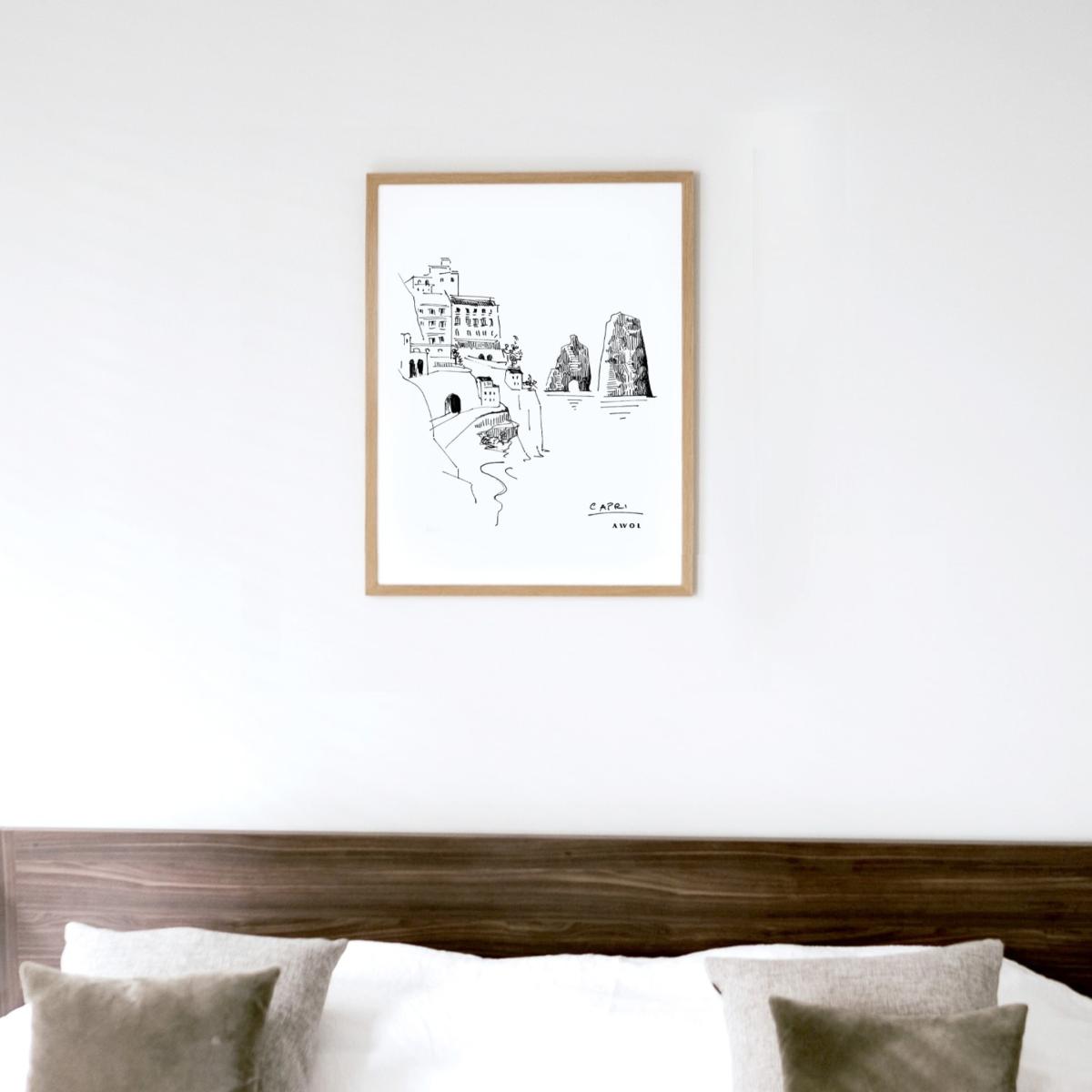Black / White Capri, Amalfi Coast: Italian Dreamscapes Art Print A4 210 X 297Mm Awol – image 8
