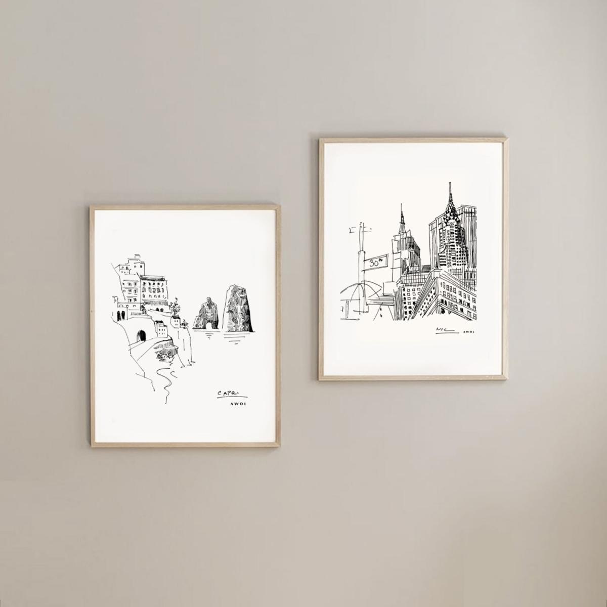 Black / White Capri, Amalfi Coast: Italian Dreamscapes Art Print A4 210 X 297Mm Awol – image 9