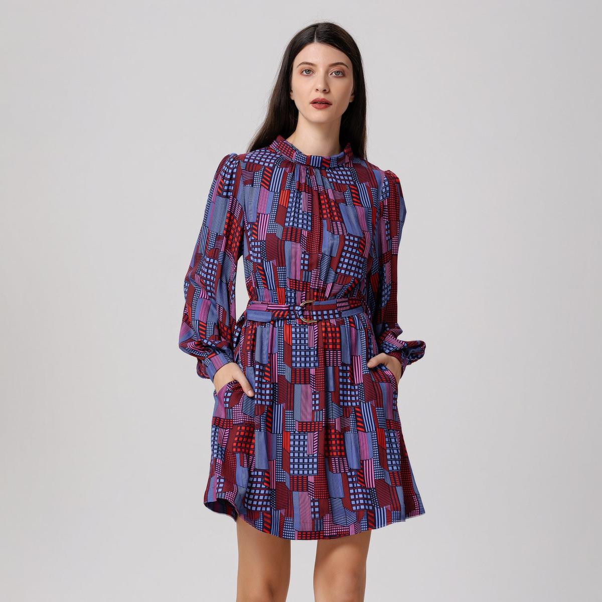 Women's Graphic Print Short Blouse-Dress | Medium | Smart and Joy – image 2
