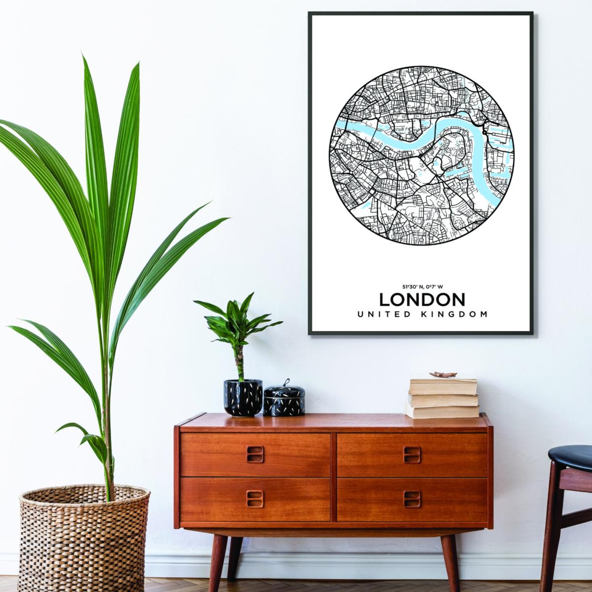Blue Map Of London Extra Small Stanley Print House – image 3