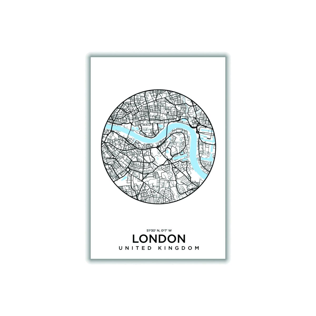 Blue Map Of London Extra Small Stanley Print House – image 1