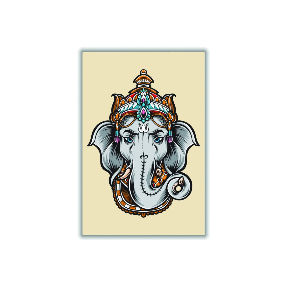 Grey Ask Lord Ganesha A1 594 X 841Mm Stanley Print House – image 1