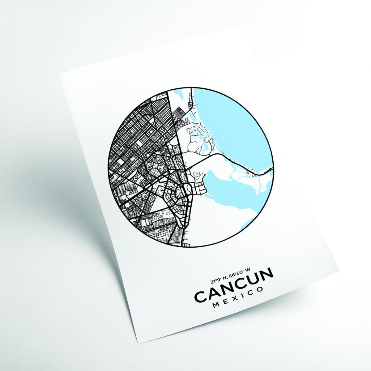 Blue Map Of Cancun Extra Large Stanley Print House – image 2