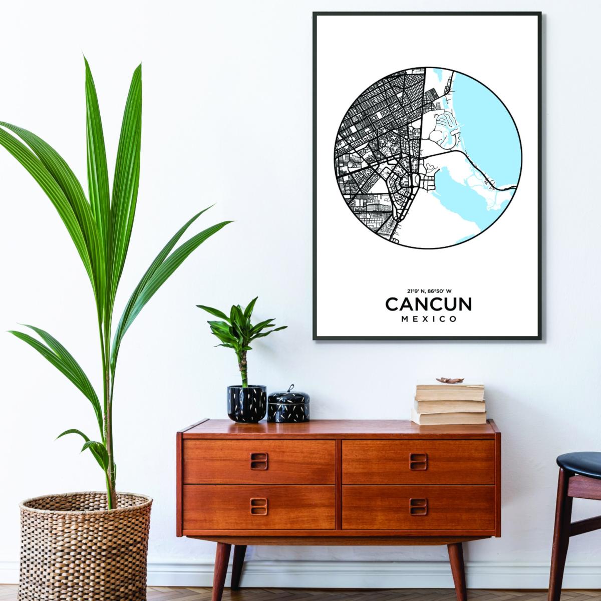 Blue Map Of Cancun Extra Large Stanley Print House – image 3