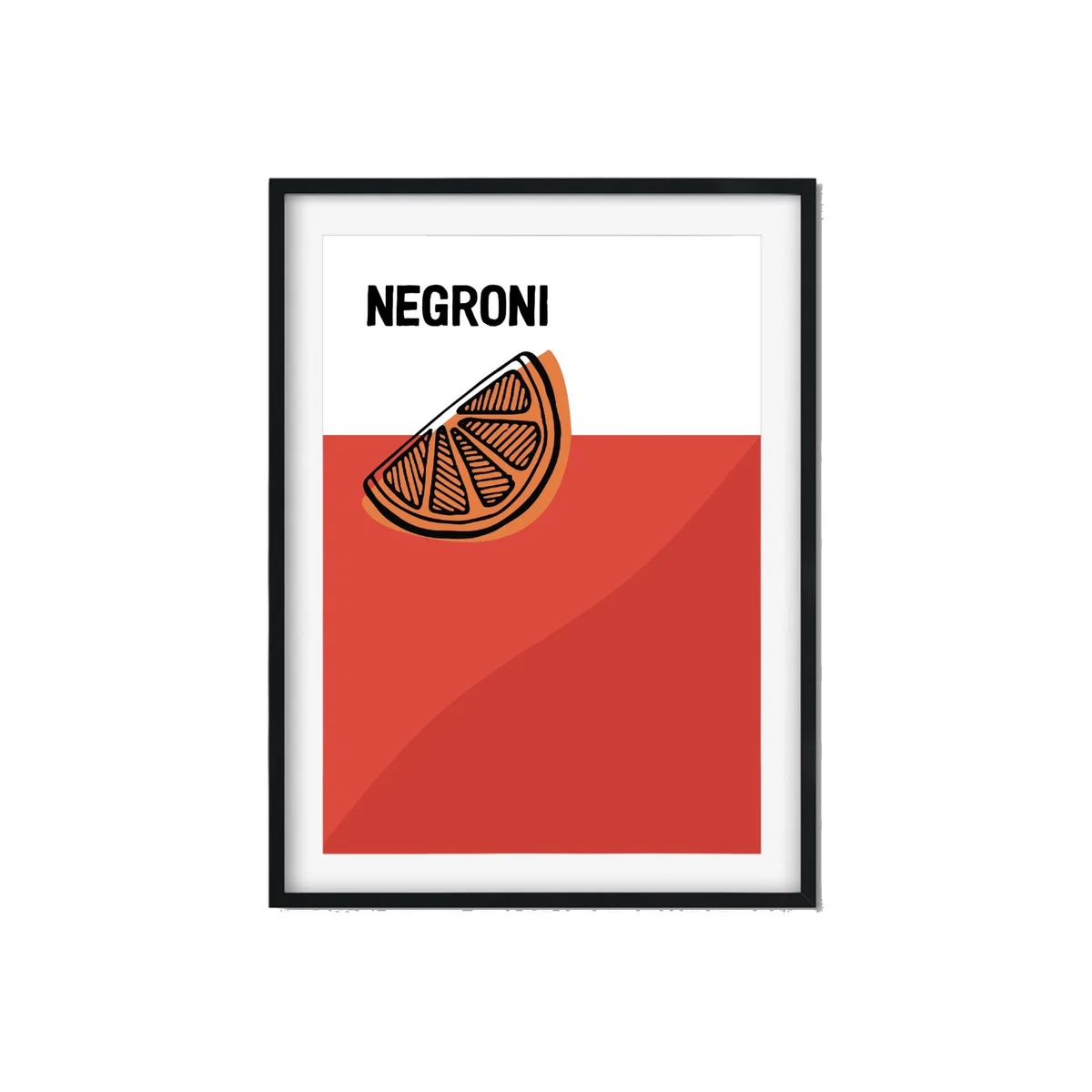 Yellow / Orange Negroni Cocktail A3 297 X 420Mm The Native State