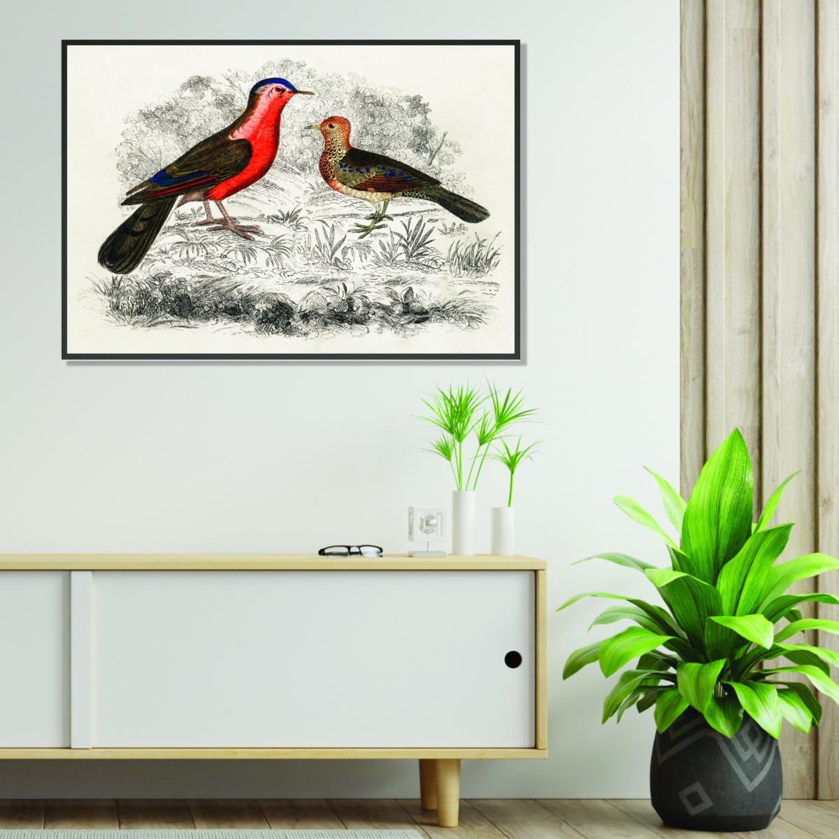 Yellow / Orange Hand Drawn Sketch Of Birds A3 297 X 420Mm Stanley Print House – image 3