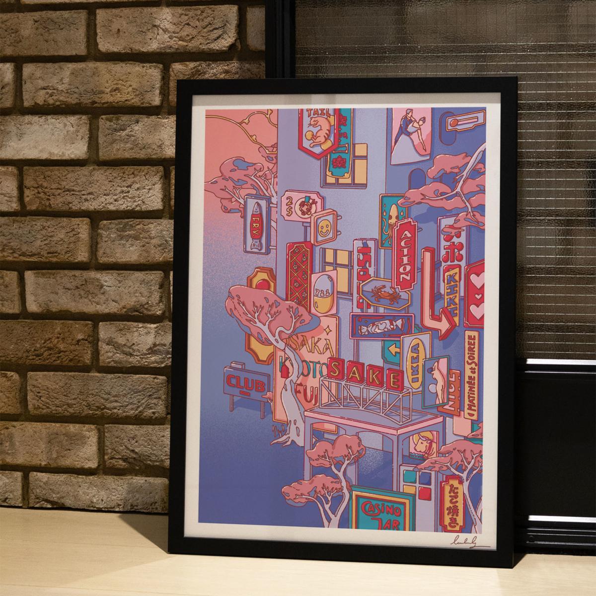 Blue / Pink / Purple Forest Of Consumables Two - Giclee Fine Art Print - Small | A3 | 297 X 420Mm | East Side Studio London – image 2