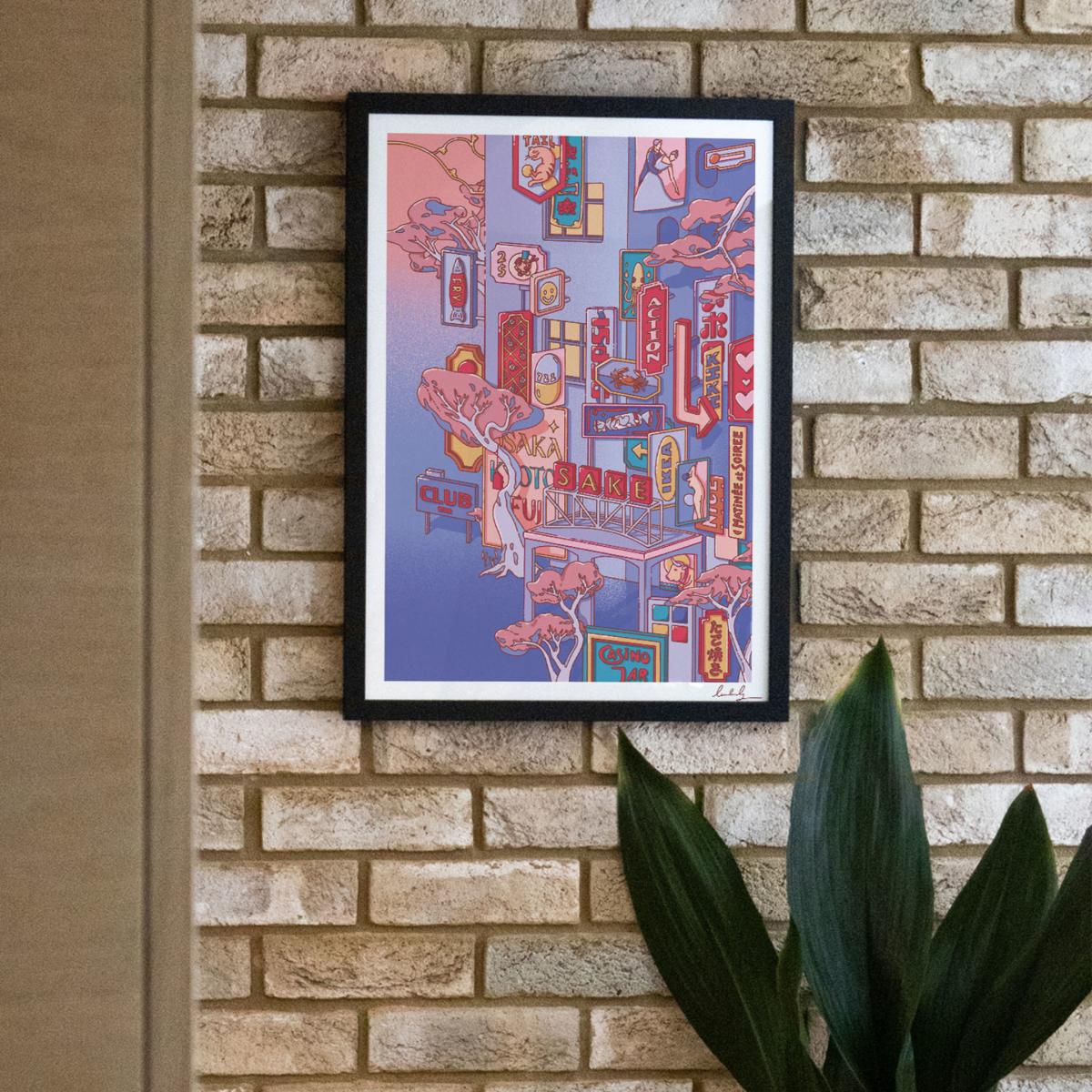 Blue / Pink / Purple Forest Of Consumables Two - Giclee Fine Art Print - Small | A3 | 297 X 420Mm | East Side Studio London – image 4