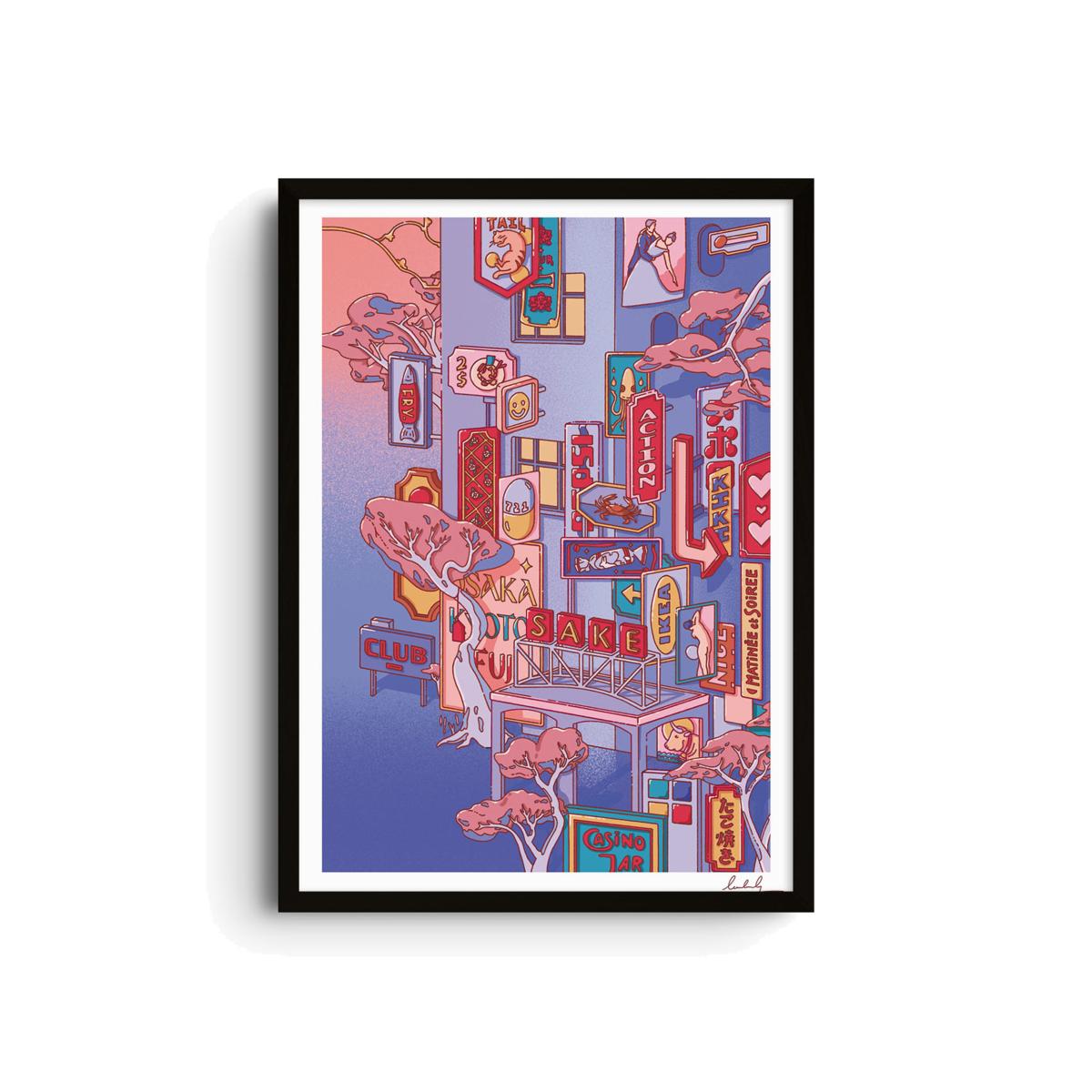 Blue / Pink / Purple Forest Of Consumables Two - Giclee Fine Art Print - Small | A3 | 297 X 420Mm | East Side Studio London – image 1