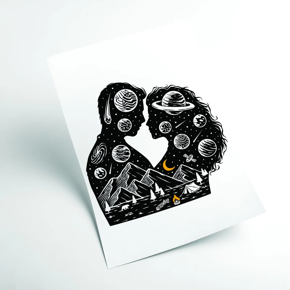 Black Galactic Love A4 210 X 297Mm Stanley Print House – image 2