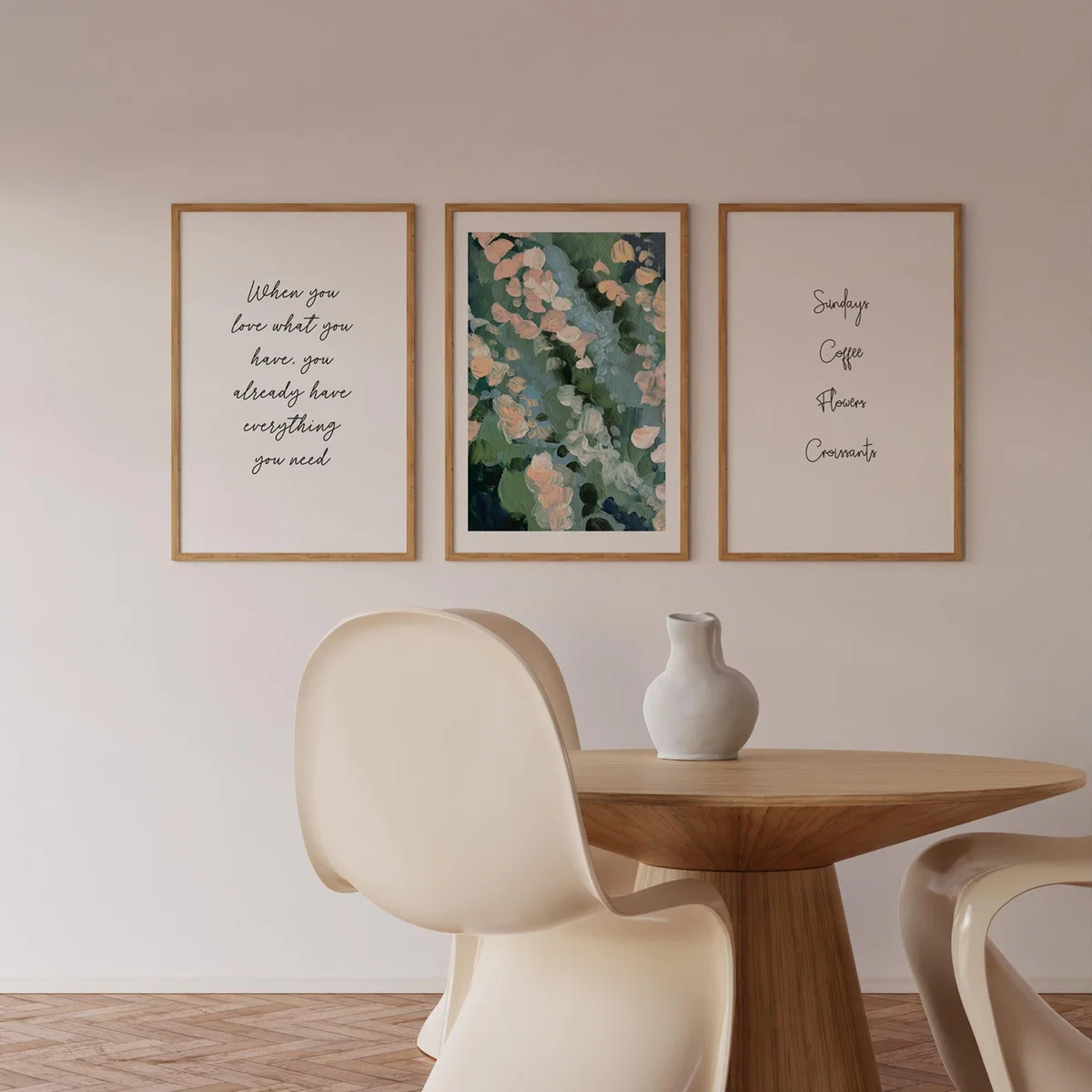 Black / White Sunday, Coffee, Flowers, Croissants Handwritten Print A2 420 X 594Mm Emily M Art & Design – image 4