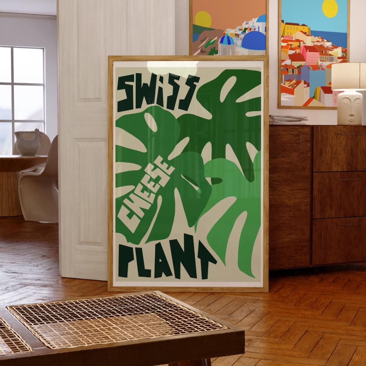 Green Swiss Cheese Plant Art Print - A3 Natalie Cass Art – image 2
