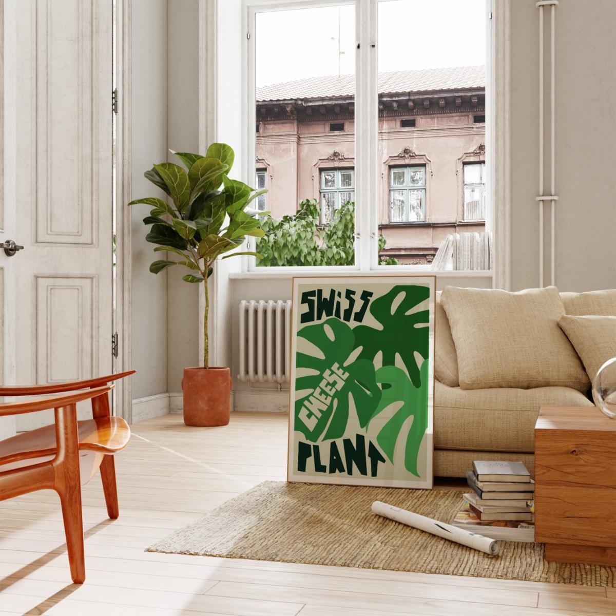 Green Swiss Cheese Plant Art Print - A3 Natalie Cass Art – image 4