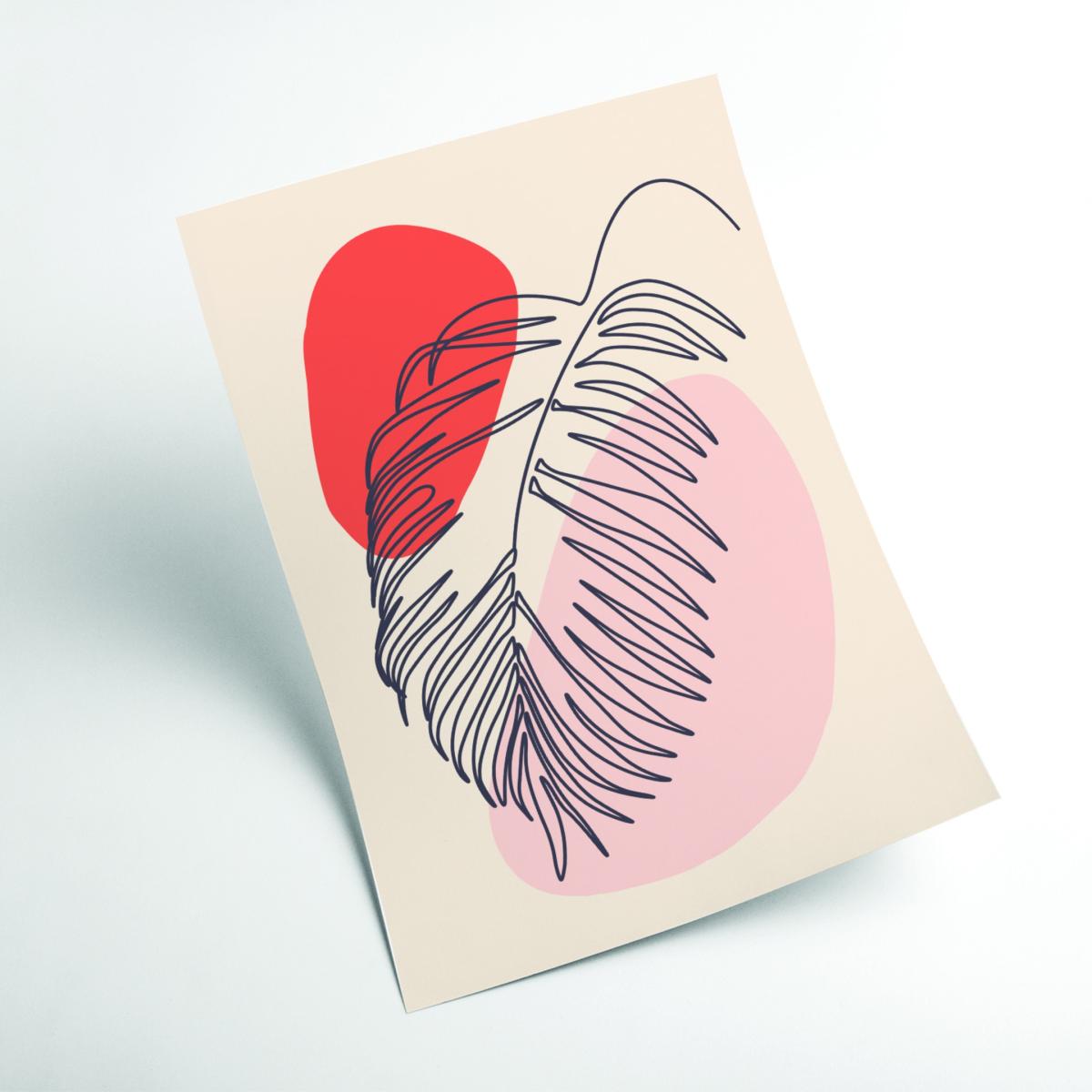 Red Abstract Botanical 2 A2 420 X 594Mm Stanley Print House – image 2