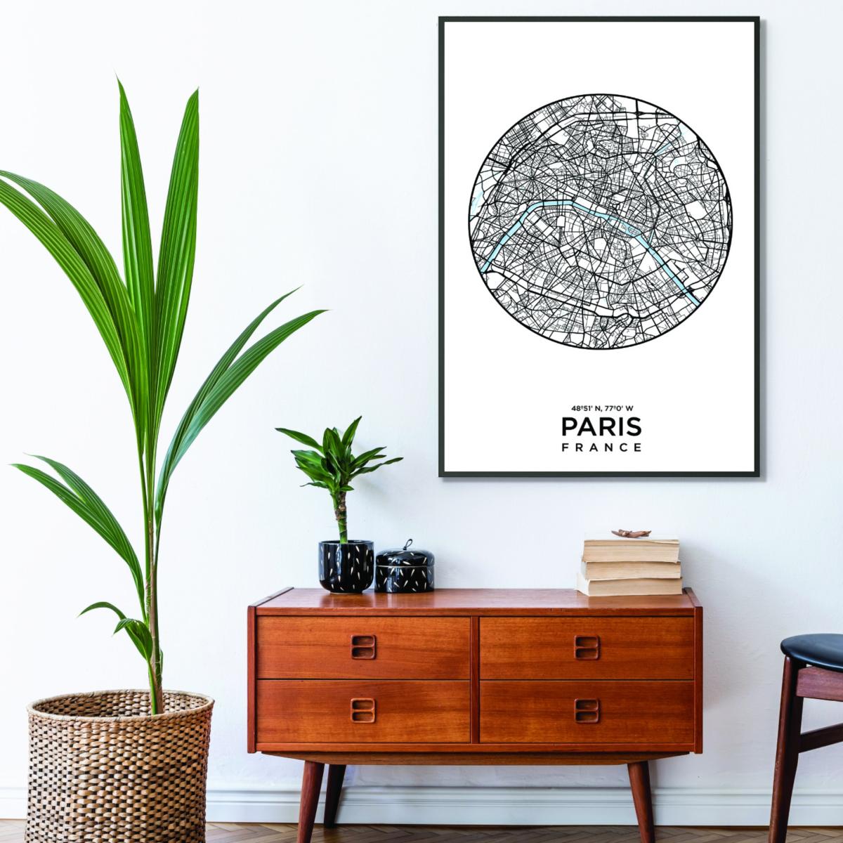 Black Map Of Paris Medium Stanley Print House – image 3