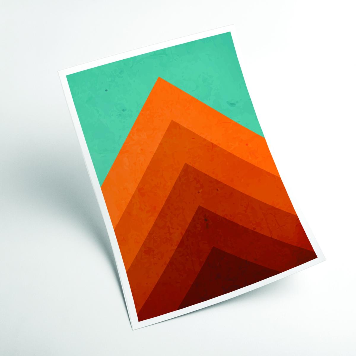 Yellow / Orange Orange Peak Mountain A3 297 X 420Mm Stanley Print House – image 2