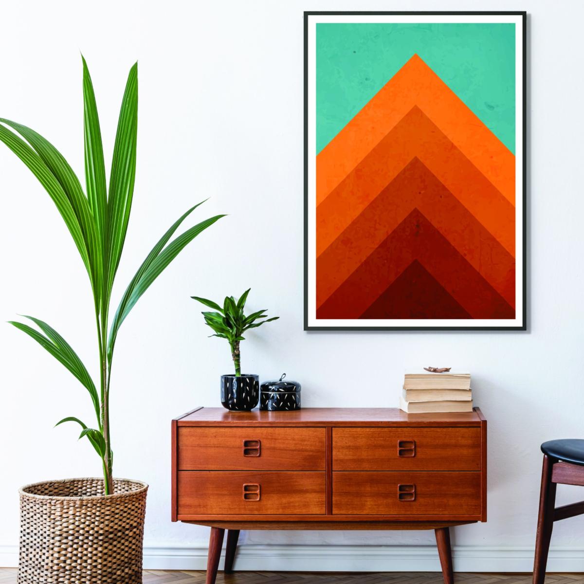 Yellow / Orange Orange Peak Mountain A3 297 X 420Mm Stanley Print House – image 3