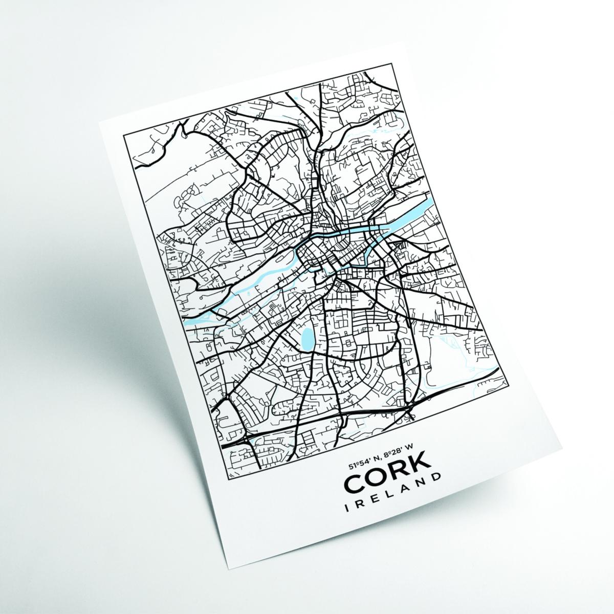 Black Map Of Cork Ireland Small Stanley Print House – image 2
