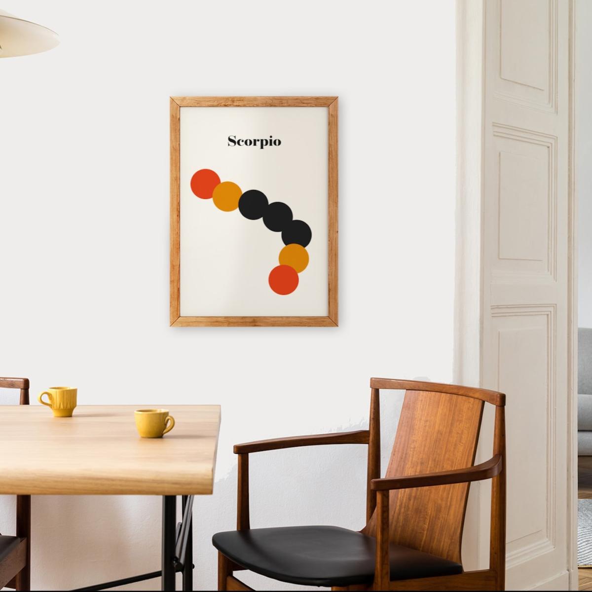 Gold / Black / Red Scorpio Zodiac Star Sign A2 Art Print Fanclub – image 2
