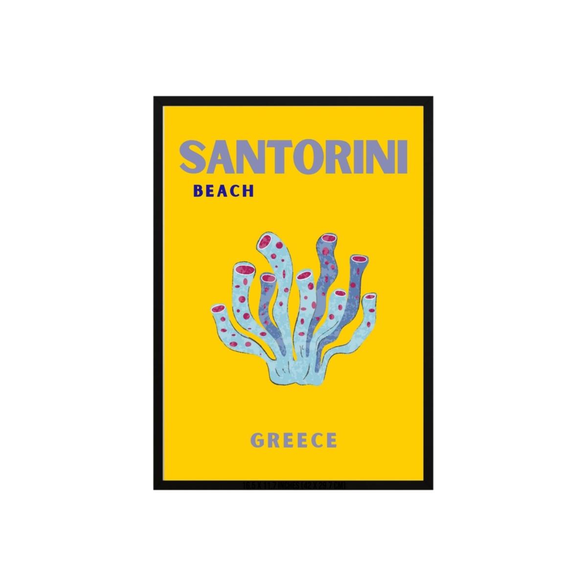 Yellow / Orange Santorini Sea Wonders Poster | Artchi – image 1