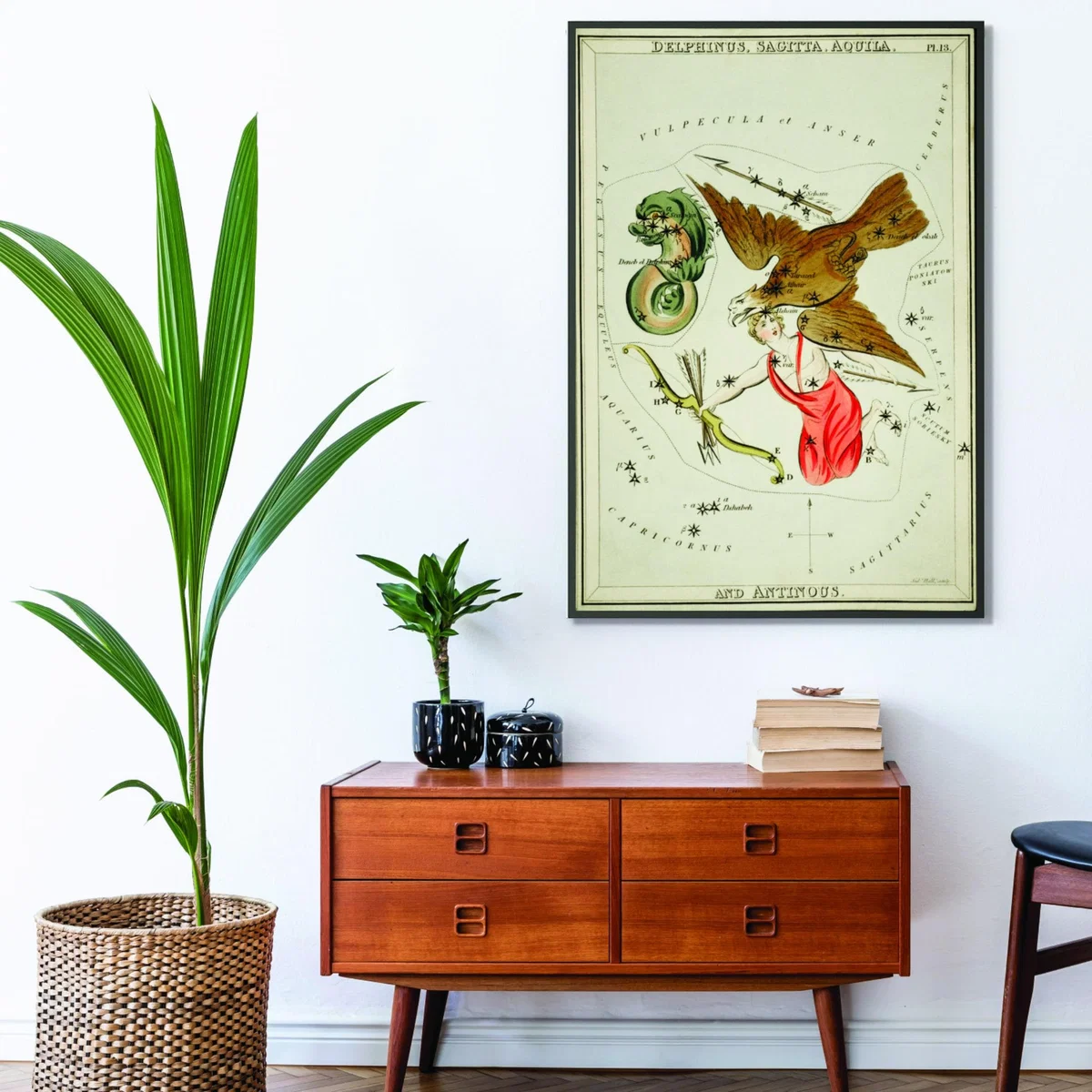 Yellow / Orange Astronomical Chart Illustration Of The Delphinus - Sagitta - Aquila Small Stanley Print House – image 3